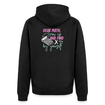 Math math gift girl - Unisex Premium Organic Zip Hoodie - black - Back - Nico (187cm)