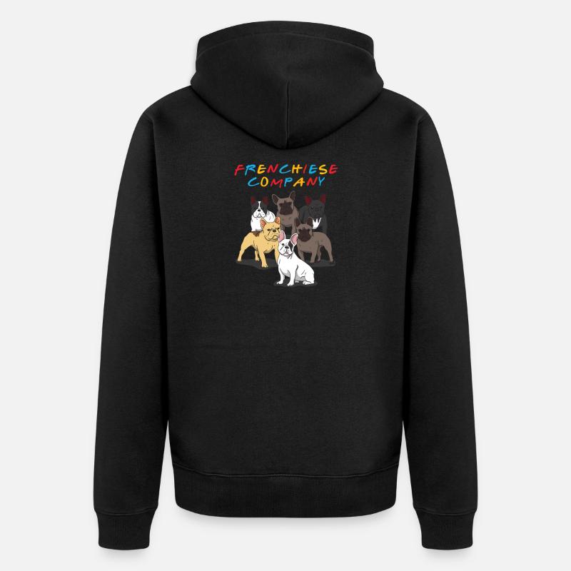 Frenchie - Unisex Premium Bio Zip Hoodie - Schwarz