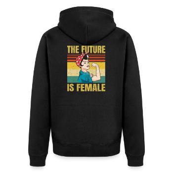 Strong Woman - Féminisme - Veste à capuche bio Premium Unisexe - noir - Dos - Nico (187cm)