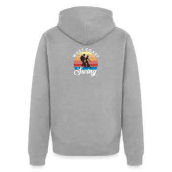 West Coast Swing - Unisex Premium Bio Zip Hoodie - Grau meliert - Hinten - Nico (187cm)