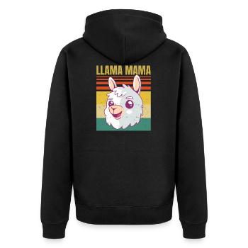 Llama Mama - Pregnancy Announcement Baby Mom - For - Unisex Premium Bio Zip Hoodie - Schwarz - Hinten - Nico (187cm)