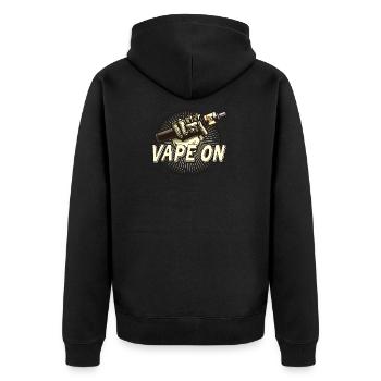 Funny vaping vape skull smoking - Unisex Premium Organic Zip Hoodie - black - Back - Nico (187cm)