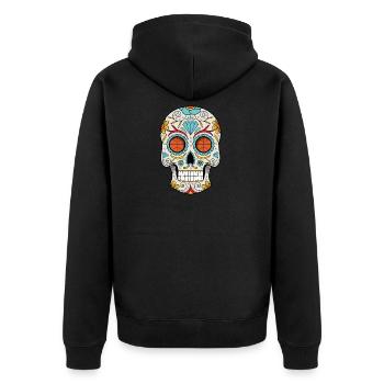Basketball Skull Skull Skull Mask - Unisex Premium Organic Zip Hoodie - black - Back - Nico (187cm)