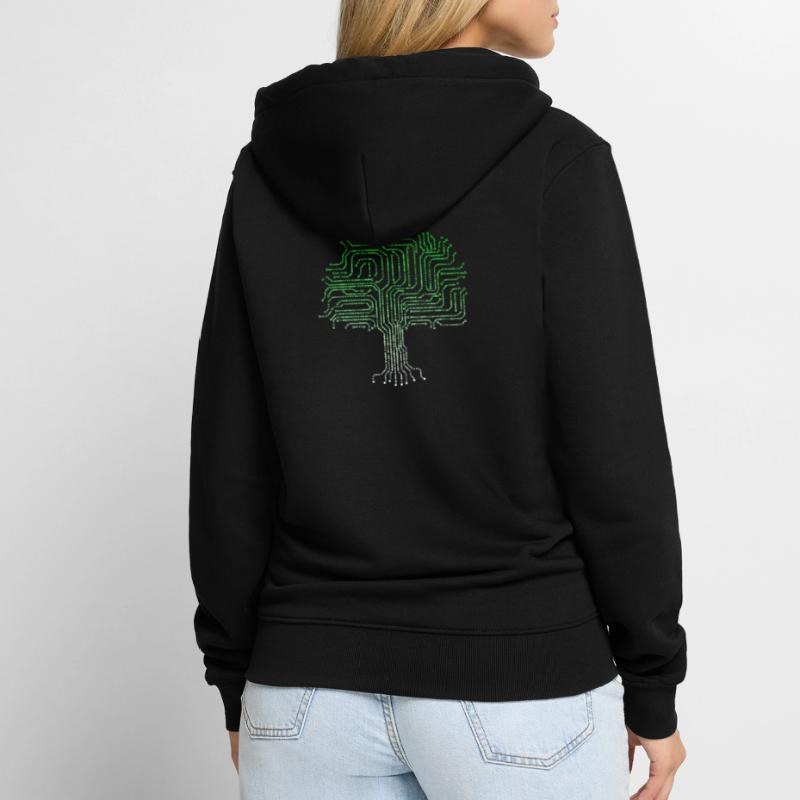 Binary tree computer nerd geek computer scientist Unisex Premium Organic Zip Hoodie