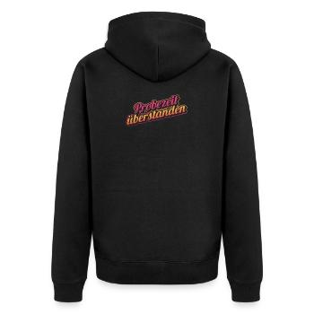 Probezeit Bestanden Festeinstellung Beamter - Unisex Premium Bio Zip Hoodie - Schwarz - Hinten - Nico (187cm)