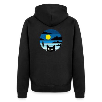 Tee-shirt chats rigolos chat mignon noël - Veste à capuche bio Premium Unisexe - noir - Dos - Nico (187cm)