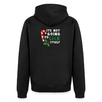 It's not going to lick itself cute xmas Candy cane - Veste à capuche bio Premium Unisexe - noir - Dos - Nico (187cm)