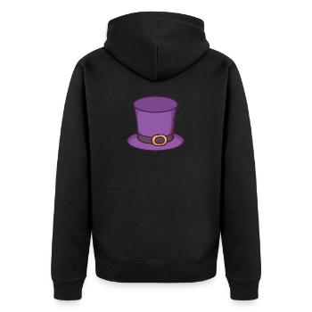 Purple Mardi Gras Top Hat - Veste à capuche bio Premium Unisexe - noir - Dos - Nico (187cm)