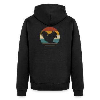 Squirrel with nut Squirrel vintage retro 80s - Unisex Premium Organic Zip Hoodie - black - Back - Nico (187cm)