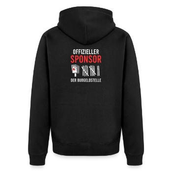 Autotuning Radarkontrolle Auto Sponsor - Unisex Premium Bio Zip Hoodie - Schwarz - Hinten - Nico (187cm)