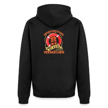 Seenotrettung Schiffbrüchig Menschrechte Seenot - Unisex Premium Bio Zip Hoodie - Schwarz - Hinten - Nico (187cm)