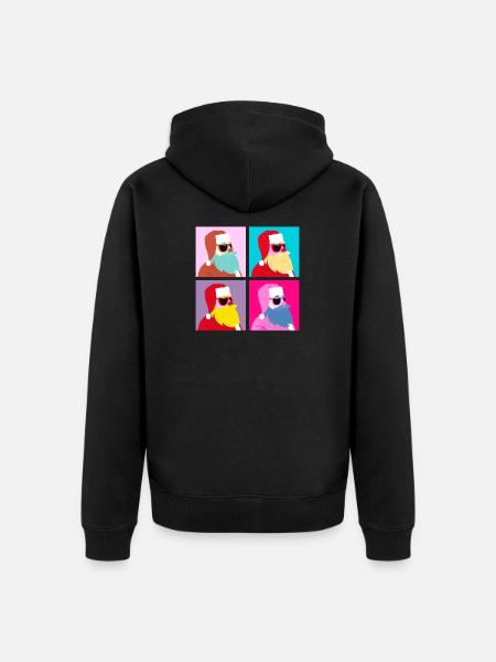 Pop-Art – Santa Claus With Sunglasses - Unisex Premium Organic Zip Hoodie - black
