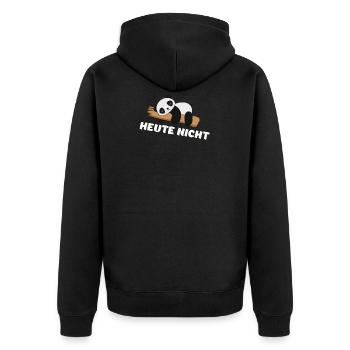 Lustiges Panda Motiv - Panda ist müde - Heute - Unisex Premium Bio Zip Hoodie - Schwarz - Hinten - Nico (187cm)