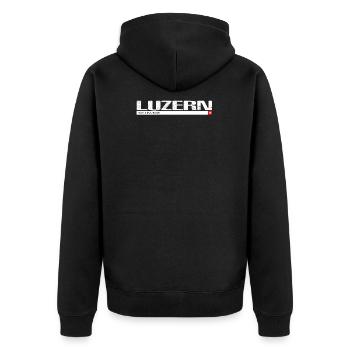 Luzern Schweiz Weihnachten T-shirt Zentralschweiz - Unisex Premium Bio Zip Hoodie - Schwarz - Hinten - Nico (187cm)