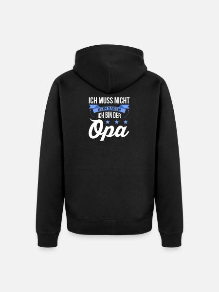 Opa - Unisex Premium Bio Zip Hoodie - Schwarz
