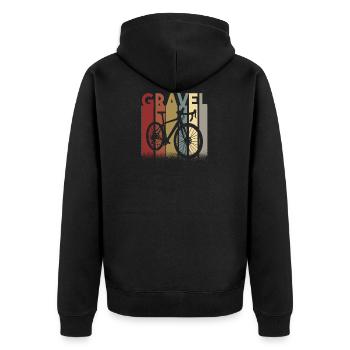 Gravel bike Gravel road bike bike gift retro - Unisex Premium Organic Zip Hoodie - black - Back - Nico (187cm)