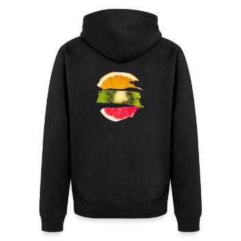 Fruits Orange Kiwi Pamplemousse Fruit - Veste à capuche bio Premium Unisexe - noir - Dos - Nico (187cm)