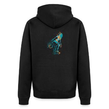 Éclaboussure de basket- - Veste à capuche bio Premium Unisexe - noir - Dos - Nico (187cm)