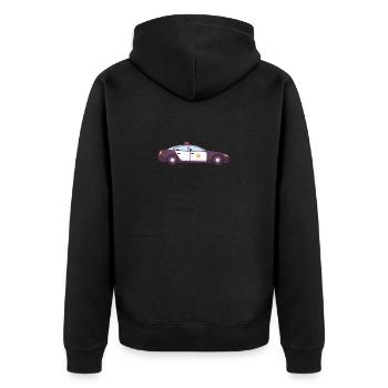 Polizeiauto - Unisex Premium Bio Zip Hoodie - Schwarz - Hinten - Nico (187cm)