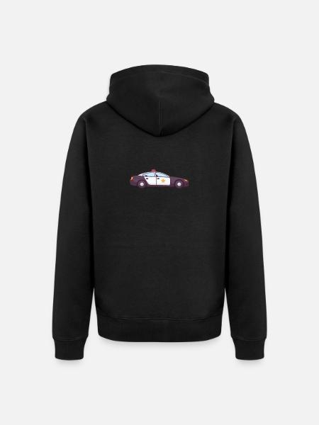 Police Car - Unisex Premium Organic Zip Hoodie - black
