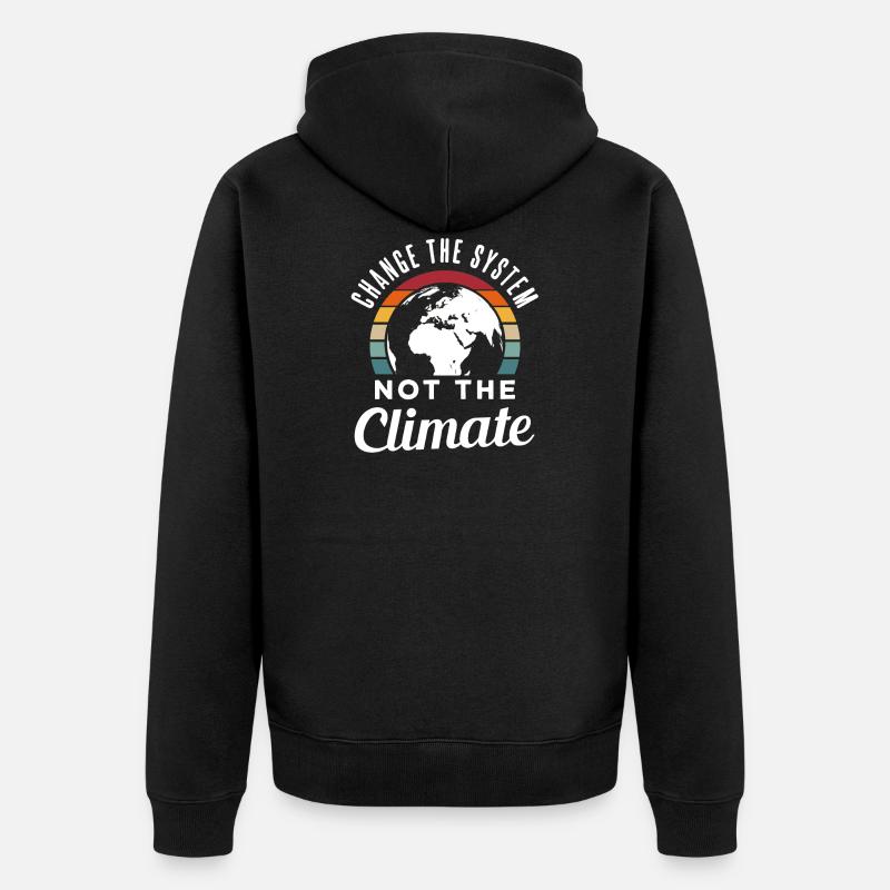 Umweltschutz Klimaschutz Geschenk - Unisex Premium Bio Zip Hoodie - Schwarz