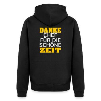 Danke Chef Geschenk Ausstand Rente Angestellten Sp - Unisex Premium Bio Zip Hoodie - Schwarz - Hinten - Nico (187cm)