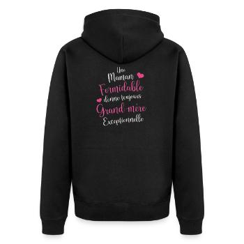 Une Maman Formidable Une Grand mère Exceptionnelle - Veste à capuche bio Premium Unisexe - noir - Dos - Nico (187cm)