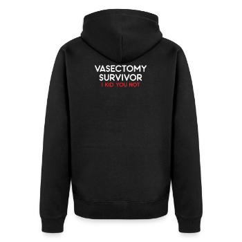 Cadeau de vasectomie pour survivant de la vasectomie - Veste à capuche bio Premium Unisexe - noir - Dos - Nico (187cm)