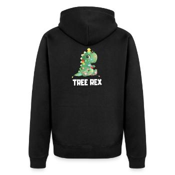 Tree Rex Dino Christmas Tree Christmas Gift - Unisex Premium Organic Zip Hoodie - black - Back - Nico (187cm)