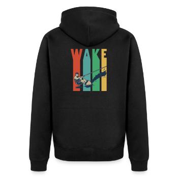 Conception de wakeboard pour un wakeboarder - Veste à capuche bio Premium Unisexe - noir - Dos - Nico (187cm)