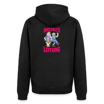 PDL Pflegefachkraft Altenpflege Demenz - Unisex Premium Bio Zip Hoodie - Schwarz - Hinten - Nico (187cm)