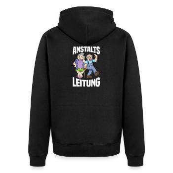 PDL Pflegefachkraft Altenpflege Demenz - Unisex Premium Bio Zip Hoodie - Schwarz - Hinten - Nico (187cm)