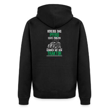vergiss das pferd echte prinzen kommen mit dem - Unisex Premium Bio Zip Hoodie - Schwarz - Hinten - Nico (187cm)