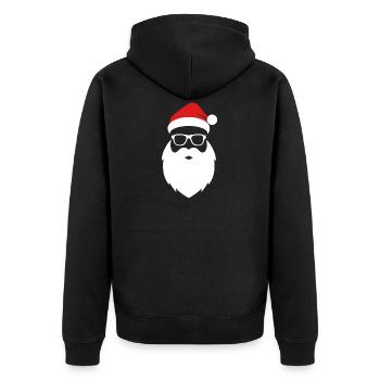Weihnachtsmann Bart Nikolaus Weihnachten - Unisex Premium Bio Zip Hoodie - Schwarz - Hinten - Nico (187cm)