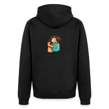 Livre, livres, petite fille avec un livre - Veste à capuche bio Premium Unisexe - noir - Dos - Nico (187cm)