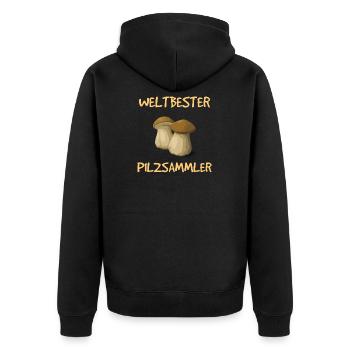 Weltbester Pilzsammler Pilzsucher Pilze sammeln - Unisex Premium Bio Zip Hoodie - Schwarz - Hinten - Nico (187cm)