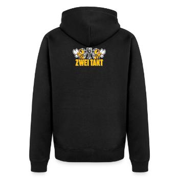Zwei Takt Roller Scooter Wespe 1:50 - Unisex Premium Bio Zip Hoodie - Schwarz - Hinten - Nico (187cm)