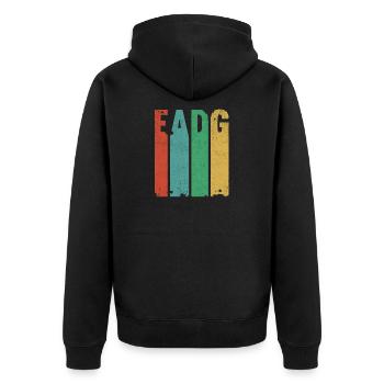 Bass-Gitarre EADG Design für einen Bass-Spieler - Unisex Premium Bio Zip Hoodie - Schwarz - Hinten - Nico (187cm)