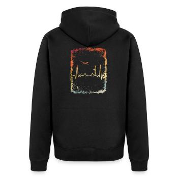 Evolution Modellflug Flugzeug Flieger cooles Retro - Unisex Premium Bio Zip Hoodie - Schwarz - Hinten - Nico (187cm)