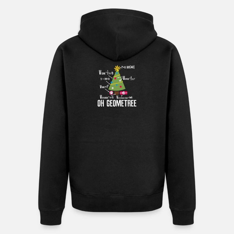 Noël Math GeomeTree - Veste à capuche bio Premium Unisexe - noir