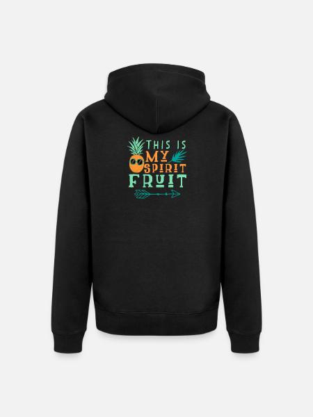 Pineapple saying funny - Unisex Premium Organic Zip Hoodie - black