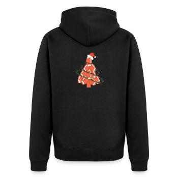 American Football, Tannenbaum, Lustig Tree - Unisex Premium Bio Zip Hoodie - Schwarz - Hinten - Nico (187cm)