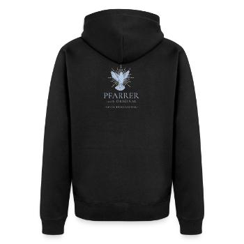 Tolles Original Pfarrer Motiv mit Taube - Modernes - Unisex Premium Bio Zip Hoodie - Schwarz - Hinten - Nico (187cm)