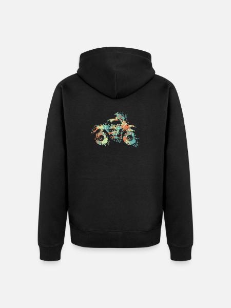 Quad ATV Splash - Unisex Premium Organic Zip Hoodie - black