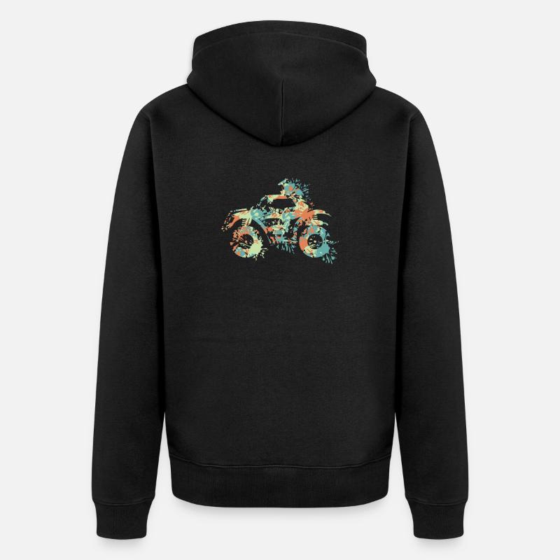 Quad ATV Splash - Unisex Premium Bio Zip Hoodie - Schwarz