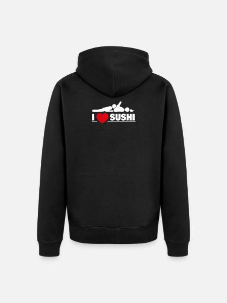 I love Sushi Sexy Kinky - Unisex Premium Organic Zip Hoodie - black