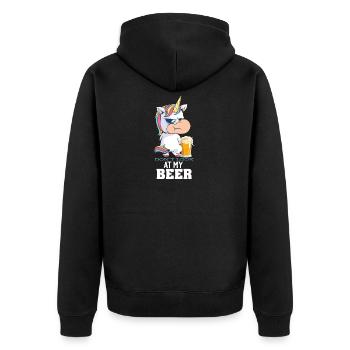 Cadeau de vacances de fête de bière licorne Bierhorn - Veste à capuche bio Premium Unisexe - noir - Dos - Nico (187cm)