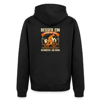 Rentner Mit Akku Elektrofahrrad Opa Fahrrad - Unisex Premium Bio Zip Hoodie - Schwarz - Hinten - Nico (187cm)