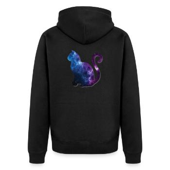 Cat cats cat kitty domestic cat cat lover - Unisex Premium Organic Zip Hoodie - black - Back - Nico (187cm)