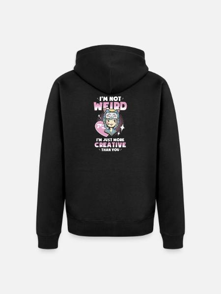 Manga Girl - Premium økologisk unisex-hættejakke - sort